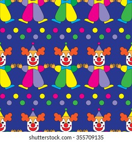 Seamless vector decorative background with clowns
