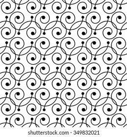 Seamless vector decorative background with curls