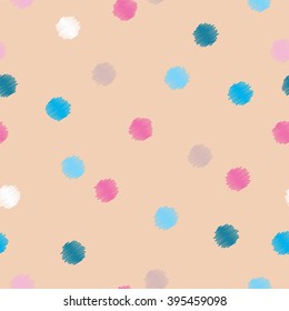 Seamless vector decorative background with polka dots. Print. Cloth design, wallpaper.