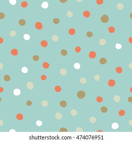 Seamless vector decorative background with polka dots. Print. Cloth design, wallpaper.