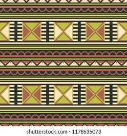 Seamless vector decorative ethnic pattern with geometric ornaments. Background for printing on paper, wallpaper, covers, textiles, fabrics, for decoration, decoupage, scrapbooking and other 