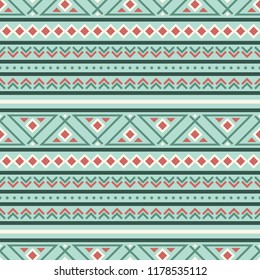 Seamless vector decorative ethnic pattern with geometric ornaments. Background for printing on paper, wallpaper, covers, textiles, fabrics, for decoration, decoupage, scrapbooking and other 