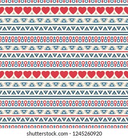 Seamless vector decorative ethnic pattern with romantic ornaments. Background for printing on paper, wallpaper, covers, textiles, fabrics, for decoration, decoupage, scrapbooking and other 