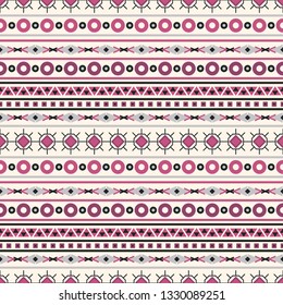 Seamless vector decorative ethnic pattern with geometric ornaments. Background for printing on paper, wallpaper, covers, textiles, fabrics, for decoration, decoupage, scrapbooking and other 
