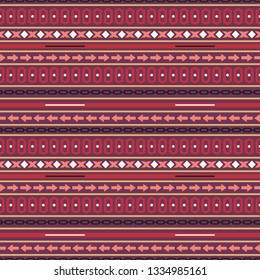 Seamless vector decorative ethnic pattern with geometric ornaments. Background for printing on paper, wallpaper, covers, textiles, fabrics, for decoration, decoupage, scrapbooking and other 