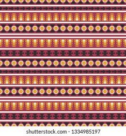 Seamless vector decorative ethnic pattern with geometric ornaments. Background for printing on paper, wallpaper, covers, textiles, fabrics, for decoration, decoupage, scrapbooking and other 