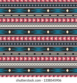 Seamless vector decorative ethnic pattern with geometric ornaments. Background for printing on paper, wallpaper, covers, textiles, fabrics, for decoration, decoupage, scrapbooking and other 