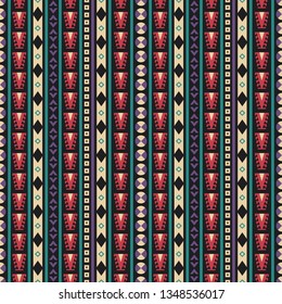 Seamless vector decorative ethnic pattern with geometric ornaments. Background for printing on paper, wallpaper, covers, textiles, fabrics, for decoration, decoupage, scrapbooking and other 
