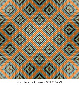 Seamless vector decorative geometric pattern. ethnic endless background with ornamental decorative elements with traditional etnic motives, tribal geometric figures. Print for wrapping, background