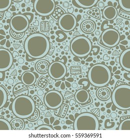 Seamless vector decorative hand drawn pattern. ethnic endless background with ornamental decorative elements with traditional etnic motives, tribal geometric figures..