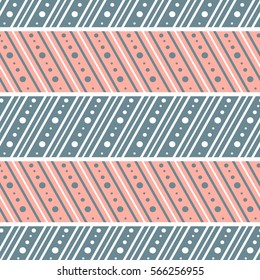 Seamless vector decorative hand drawn pattern. ethnic endless background with ornamental decorative elements with traditional etnic motives, tribal geometric figures. Print for wrapping, background.
