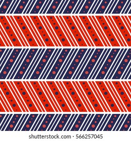 Seamless vector decorative hand drawn pattern. ethnic endless background with ornamental decorative elements with traditional etnic motives, tribal geometric figures. Print for wrapping, background.