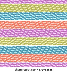Seamless vector decorative hand drawn pattern. ethnic endless background with ornamental decorative elements with traditional etnic motives, tribal geometric figures. Print for wrapping, background