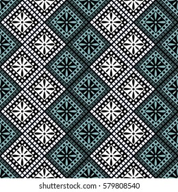 Seamless vector decorative hand drawn pattern. ethnic endless background with ornamental decorative elements with traditional etnic motives, tribal geometric figures. Print for wrapping, background.
