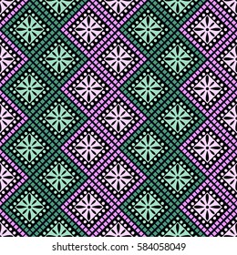 Seamless vector decorative hand drawn pattern. ethnic endless background with ornamental decorative elements with traditional etnic motives, tribal geometric figures. Print for wrapping, background.