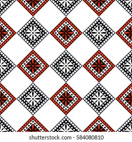 Seamless vector decorative hand drawn pattern. ethnic endless background with ornamental decorative elements with traditional etnic motives, tribal geometric figures. Print for wrapping, background.
