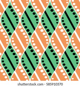 Seamless vector decorative hand drawn pattern. ethnic endless background with ornamental decorative elements with traditional etnic motives, tribal geometric figures. Print for wrapping, background