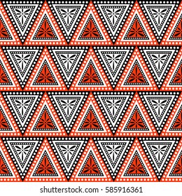 Seamless vector decorative hand drawn pattern. ethnic endless background with ornamental decorative elements with traditional etnic motives, tribal geometric figures. Print for wrapping, background