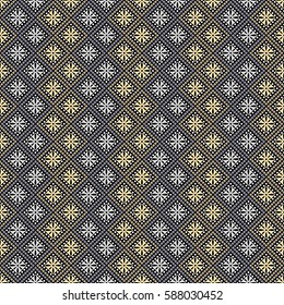 Seamless vector decorative hand drawn pattern. ethnic endless background with ornamental decorative elements with traditional etnic motives, tribal geometric figures. Print for wrapping, background.