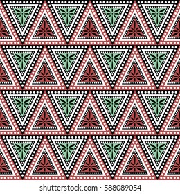 Seamless vector decorative hand drawn pattern. ethnic endless background with ornamental decorative elements with traditional etnic motives, tribal geometric figures. Print for wrapping, background.