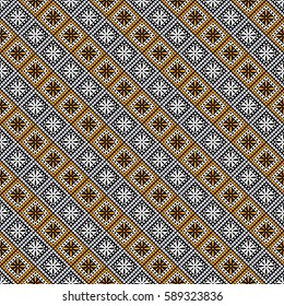 Seamless vector decorative hand drawn pattern. ethnic endless background with ornamental decorative elements with traditional etnic motives, tribal geometric figures. Print for wrapping, background