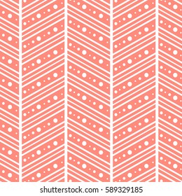 Seamless vector decorative hand drawn pattern. ethnic endless background with ornamental decorative elements with traditional etnic motives, tribal geometric figures. Print for wrapping, background