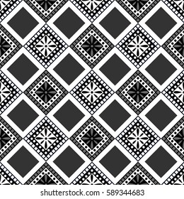 Seamless vector decorative hand drawn pattern. ethnic endless background with ornamental decorative elements with traditional etnic motives, tribal geometric figures. Print for wrapping, background