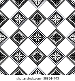 Seamless vector decorative hand drawn pattern. ethnic endless background with ornamental decorative elements with traditional etnic motives, tribal geometric figures. Print for wrapping, background