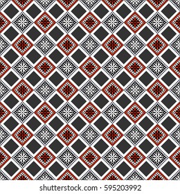 Seamless vector decorative hand drawn pattern. ethnic endless background with ornamental decorative elements with traditional etnic motives, tribal geometric figures. Print for wrapping, background