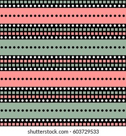 Seamless vector decorative hand drawn pattern. ethnic endless background with ornamental decorative elements with traditional etnic motives, tribal geometric figures. Print for wrapping, background