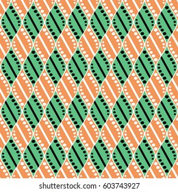 Seamless vector decorative hand drawn pattern. ethnic endless background with ornamental decorative elements with traditional etnic motives, tribal geometric figures. Print for wrapping, background