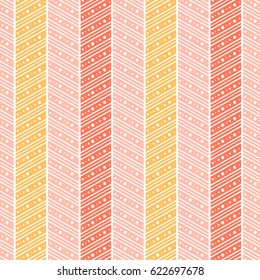 Seamless vector decorative hand drawn pattern. ethnic endless background with ornamental decorative elements with traditional etnic motives, tribal geometric figures. Print for wrapping, background