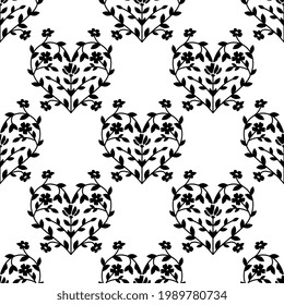 Seamless vector decorative hearts pattern