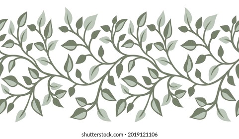 Seamless vector decorative leaves border design