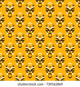 Seamless vector decorative pattern with abstract ornament. Background for printing on paper, wallpaper, covers, textiles, fabrics, for decoration, decoupage, scrapbooking and other