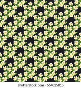 Seamless vector decorative pattern. Bouquets of pale yellow flowers. Background for printing, design, decoupage, scrapbooking, decor, textiles and other