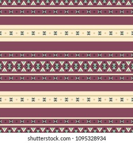 Seamless vector decorative pattern with ethnic ornament. Geometric background for printing on paper, wallpaper, covers, textiles, fabrics, for decoration, decoupage, scrapbooking and other