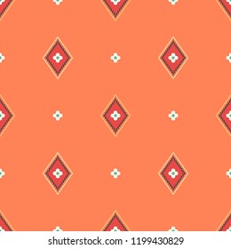 Seamless vector decorative pattern with geometric ethnic ornaments. Background for printing on paper, wallpaper, covers, textiles, fabrics, for decoration, decoupage, scrapbooking and other 