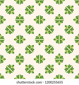 Seamless vector decorative pattern with geometric ethnic ornaments. Background for printing on paper, wallpaper, covers, textiles, fabrics, for decoration, decoupage, scrapbooking and other 