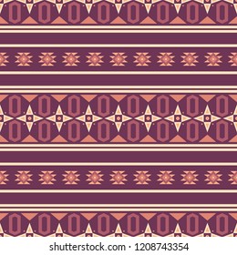 Seamless vector decorative pattern with geometric ethnic ornaments. Background for printing on paper, wallpaper, covers, textiles, fabrics, for decoration, decoupage, scrapbooking and other 