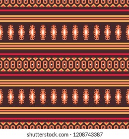 Seamless vector decorative pattern with geometric ethnic ornaments. Background for printing on paper, wallpaper, covers, textiles, fabrics, for decoration, decoupage, scrapbooking and other 