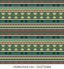 Seamless vector decorative pattern with geometric ethnic ornaments. Background for printing on paper, wallpaper, covers, textiles, fabrics, for decoration, decoupage, scrapbooking and other 