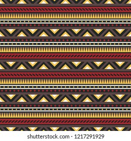 Seamless vector decorative pattern with geometric ethnic ornaments. Background for printing on paper, wallpaper, covers, textiles, fabrics, for decoration, decoupage, scrapbooking and other 