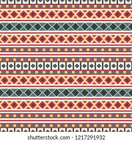 Seamless vector decorative pattern with geometric ethnic ornaments. Background for printing on paper, wallpaper, covers, textiles, fabrics, for decoration, decoupage, scrapbooking and other 