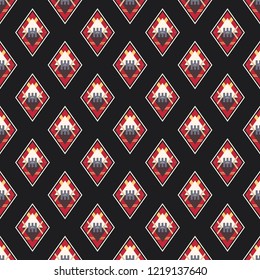 Seamless vector decorative pattern with geometric ornaments. Background for printing on paper, wallpaper, covers, textiles, fabrics, for decoration, decoupage, scrapbooking and other 