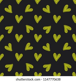 Seamless vector decorative pattern with hearts. Background for printing on paper, wallpaper, covers, textiles, fabrics, for decoration, decoupage, scrapbooking and other
