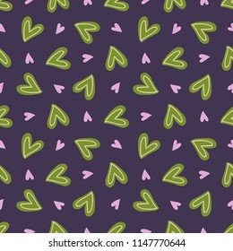 Seamless vector decorative pattern with hearts. Background for printing on paper, wallpaper, covers, textiles, fabrics, for decoration, decoupage, scrapbooking and other
