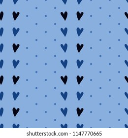 Seamless vector decorative pattern with hearts. Background for printing on paper, wallpaper, covers, textiles, fabrics, for decoration, decoupage, scrapbooking and other
