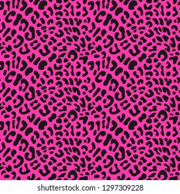 Seamless vector decorative pattern with leopard print. Background for printing on paper, wallpaper, covers, textiles, fabrics, for decoration, decoupage, scrapbooking and other