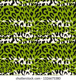 Seamless vector decorative pattern with leopard print. Background for printing on paper, wallpaper, covers, textiles, fabrics, for decoration, decoupage, scrapbooking and other